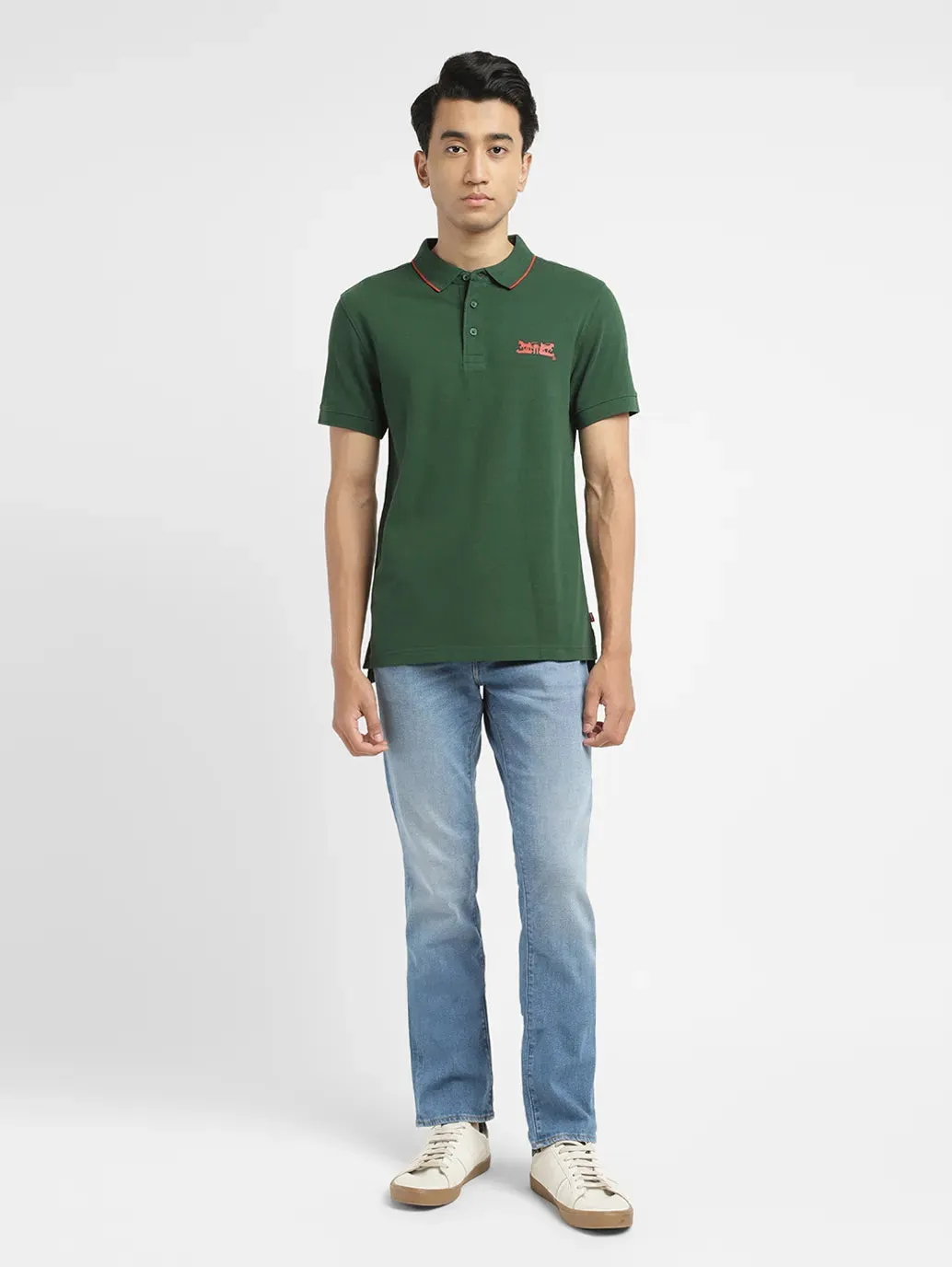 Men's Solid Slim Fit Polo T-shirt