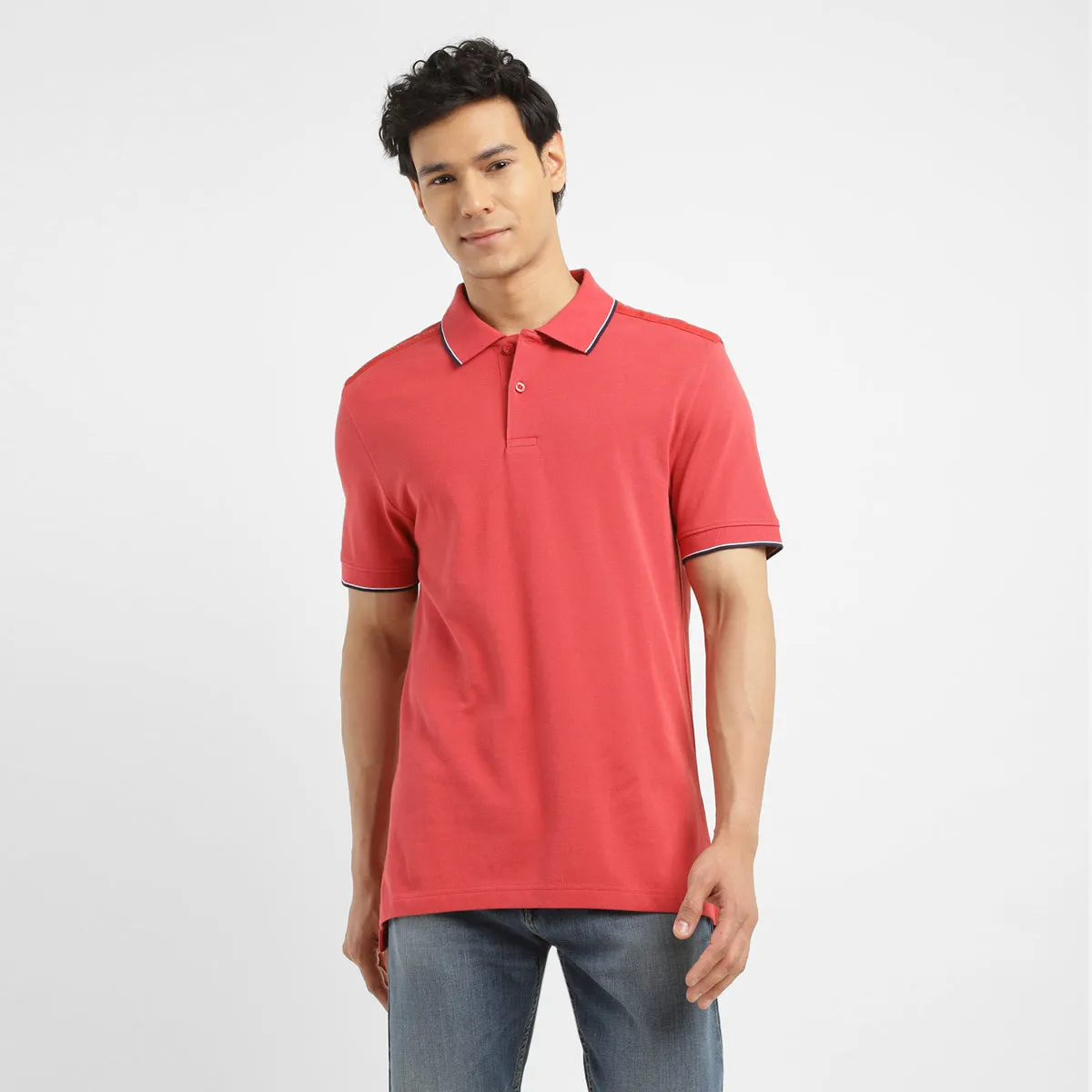 Men's Solid Slim Fit Polo T-shirt
