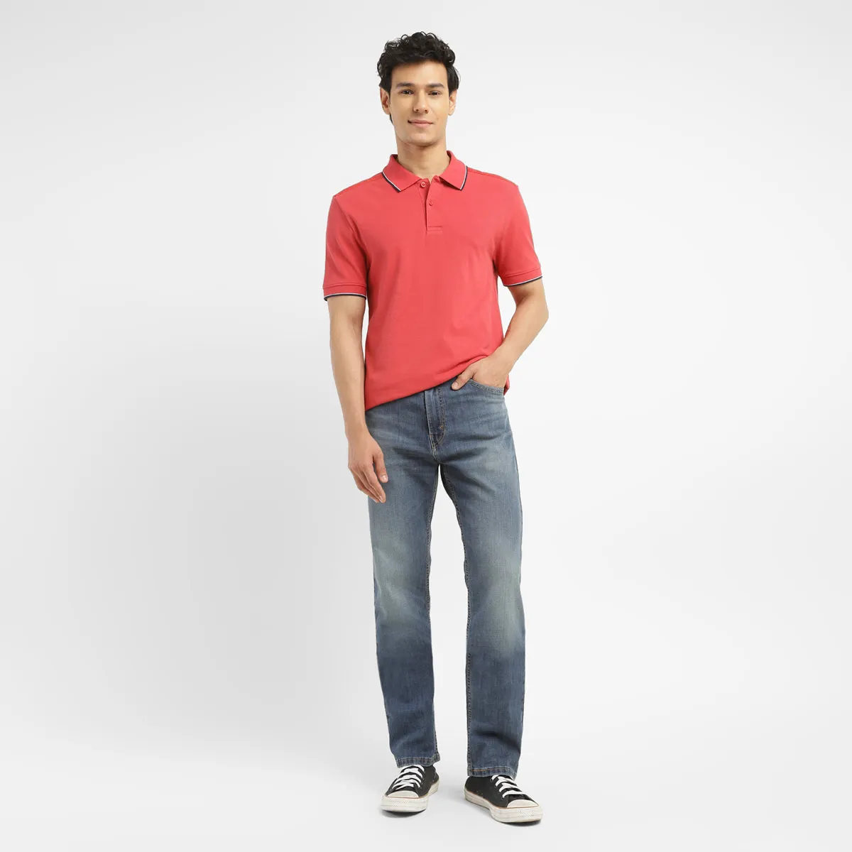 Men's Solid Slim Fit Polo T-shirt
