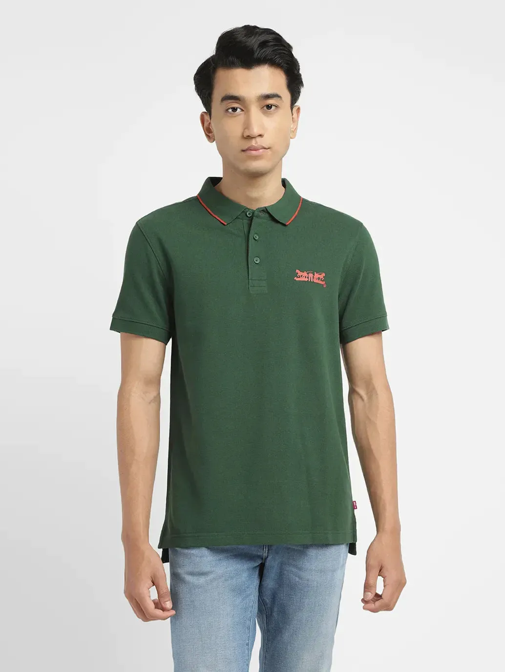 Men's Solid Slim Fit Polo T-shirt