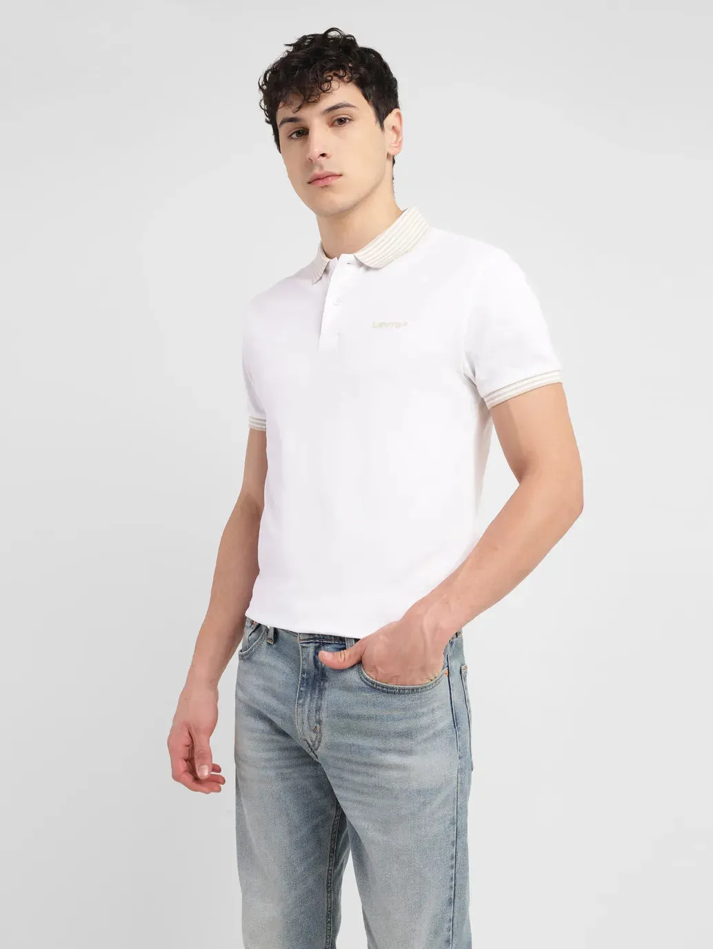 Men's Solid Slim Fit Polo T-shirt