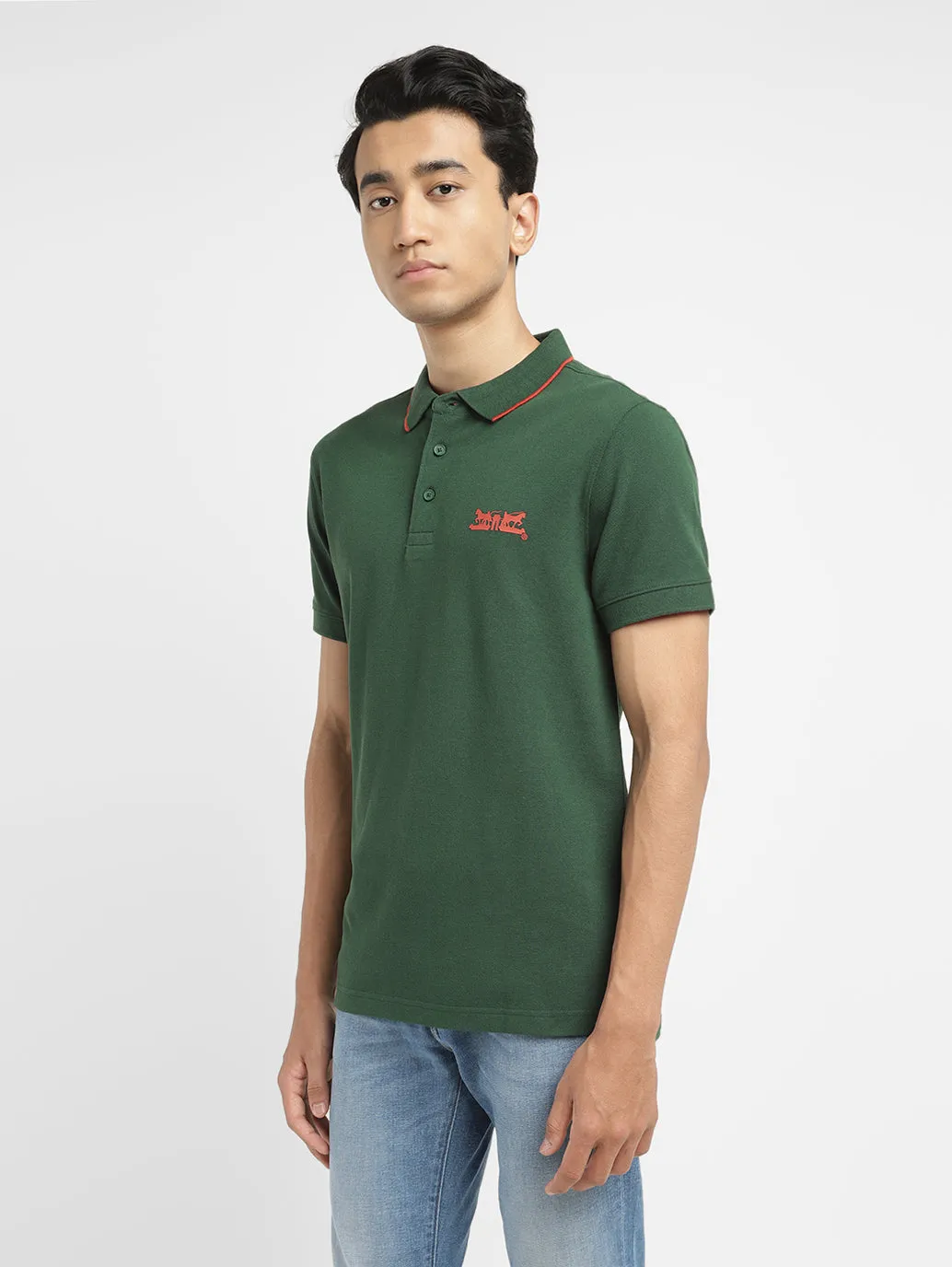 Men's Solid Slim Fit Polo T-shirt