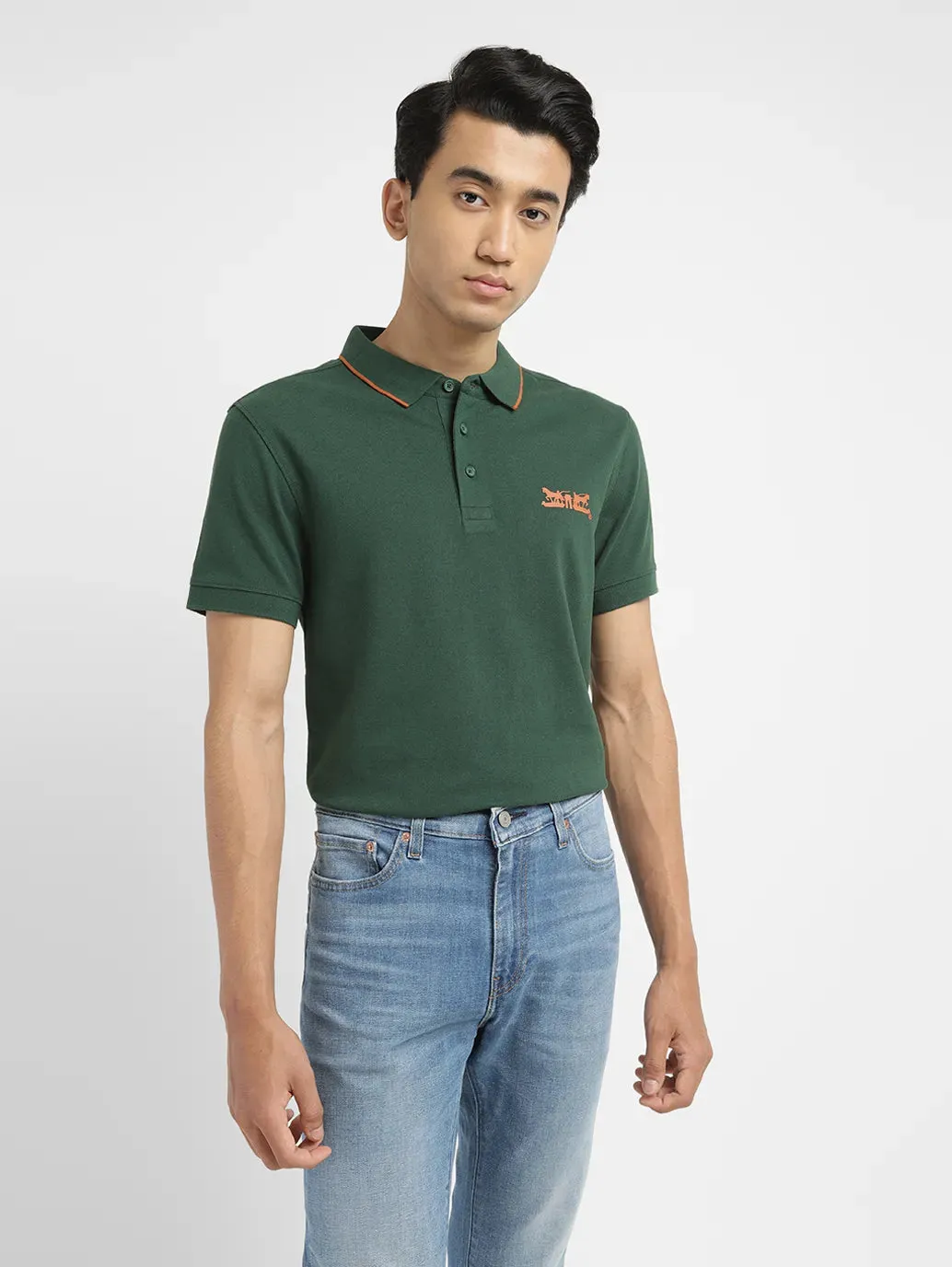 Men's Solid Slim Fit Polo T-shirt