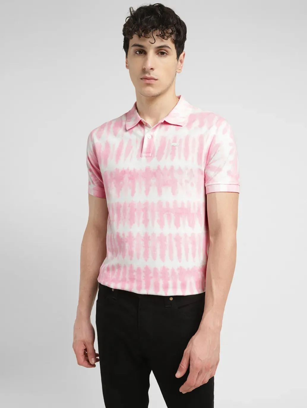 Men's Tie -Dye Slim Fit Polo T-shirt