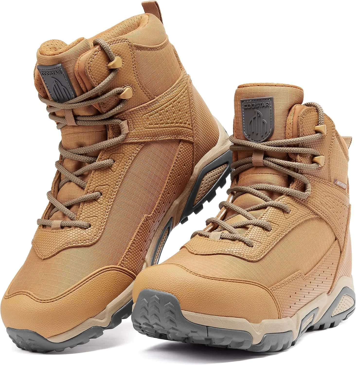 Men's Water-Resistant Work Boots Lightweight Tactical Boots Non-Slip Hiking Boots for Men