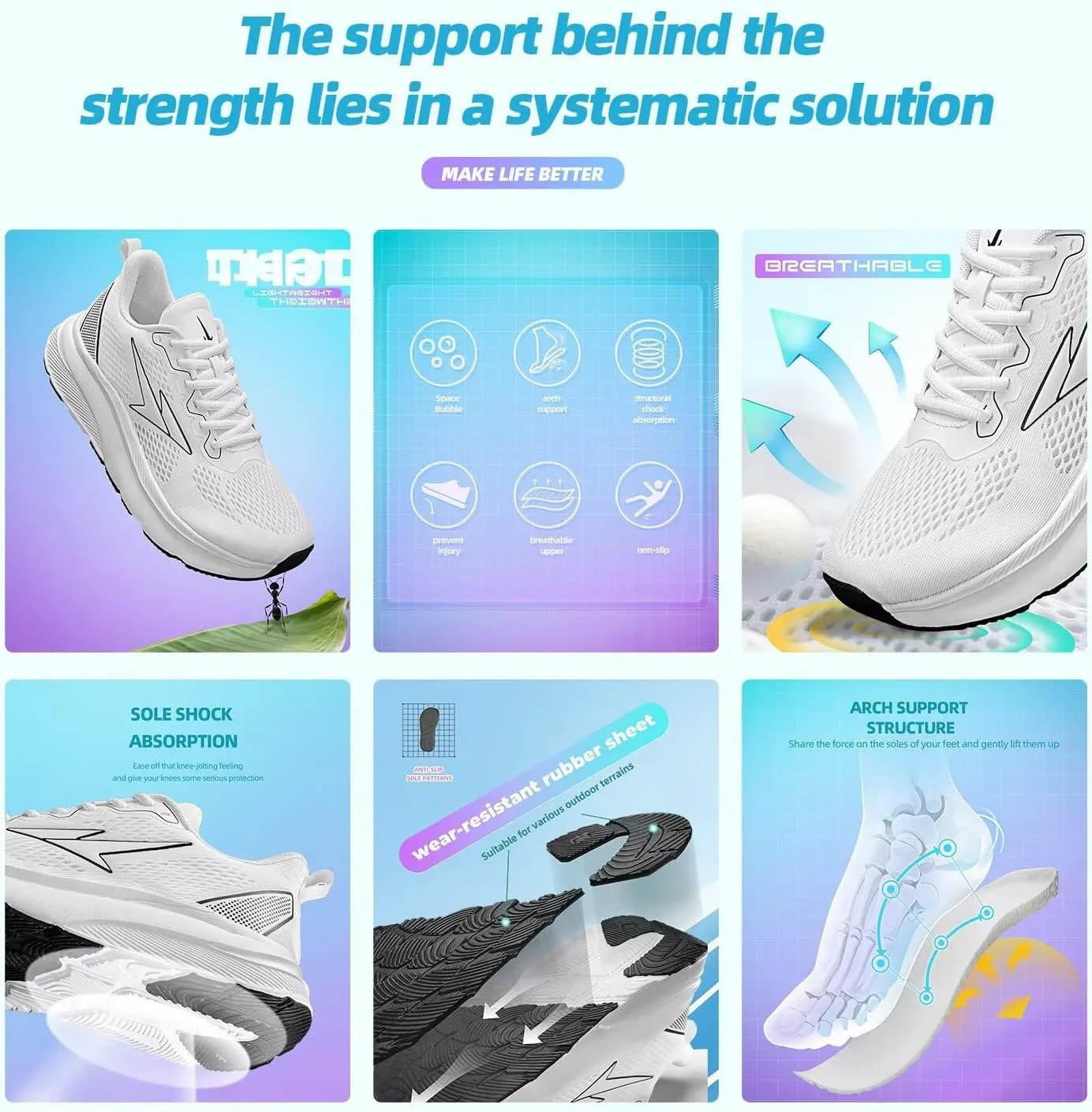 Mens Wide Toe Box Shoes Running Walking Cross Training Sneakers Tennis Comfortable Breathable Gym Workout Soft Sole