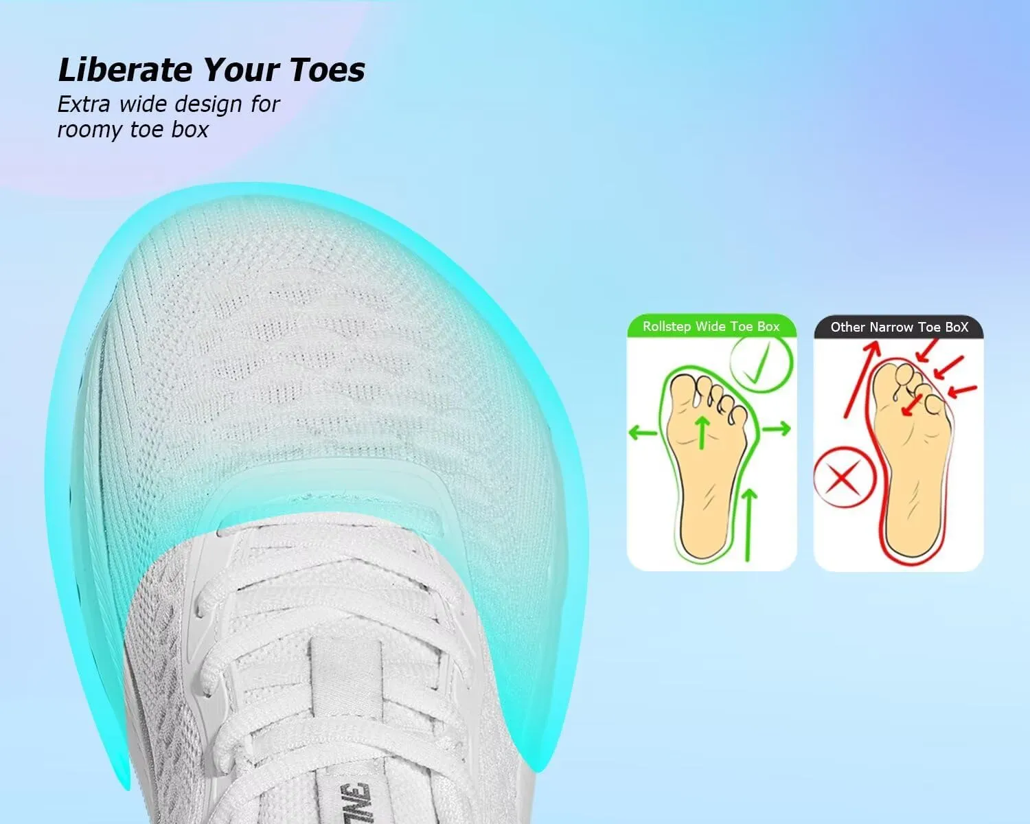Men's Wide Toe Walking Shoes Casual Trail Running Sneakers Cross-Trainer Tennis Non Slip Athletic Gym Workout Soft Sole