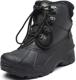 Men's Winter Snow Boots Waterproof Non-Slip Insulated Warm Safe and Durable Outdoor Ski Classic Suede, Non-Slip Rubber Outsole, Cushioned EVA Insoles，Mid-Calf Height Boots
