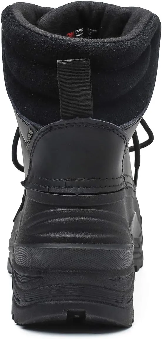 Men's Winter Snow Boots Waterproof Non-Slip Insulated Warm Safe and Durable Outdoor Ski Classic Suede, Non-Slip Rubber Outsole, Cushioned EVA Insoles，Mid-Calf Height Boots