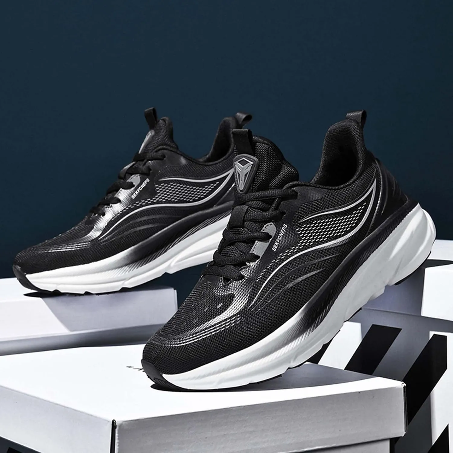 Men's Women's Running Shoes Anti-Slip Athletic Trainers Fashion Sneakers Breathable Fitness Jogging Shoes Outdoor Road Trail Running Shoes