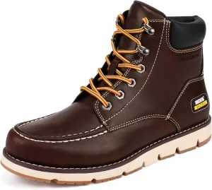 Mens Work Boots Moc Toe Wedge Botas De Trabajo Para Hombre Soft Toe Non Slip Industrial Construction Leather Boots/Shoes For Men Women