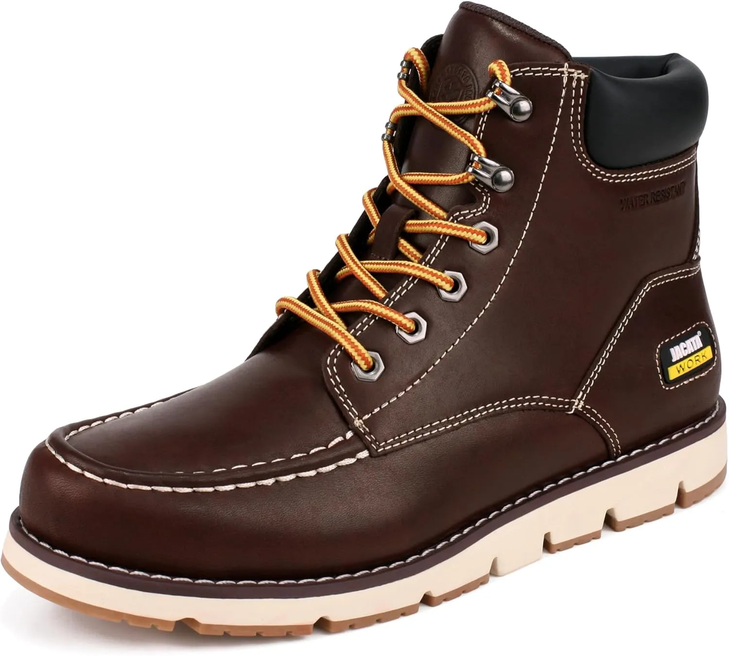 Mens Work Boots Moc Toe Wedge Botas De Trabajo Para Hombre Soft Toe Non Slip Industrial Construction Leather Boots/Shoes For Men Women