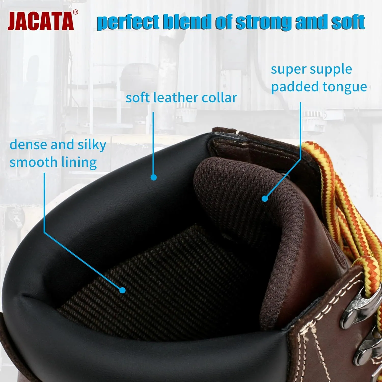 Mens Work Boots Moc Toe Wedge Botas De Trabajo Para Hombre Soft Toe Non Slip Industrial Construction Leather Boots/Shoes For Men Women