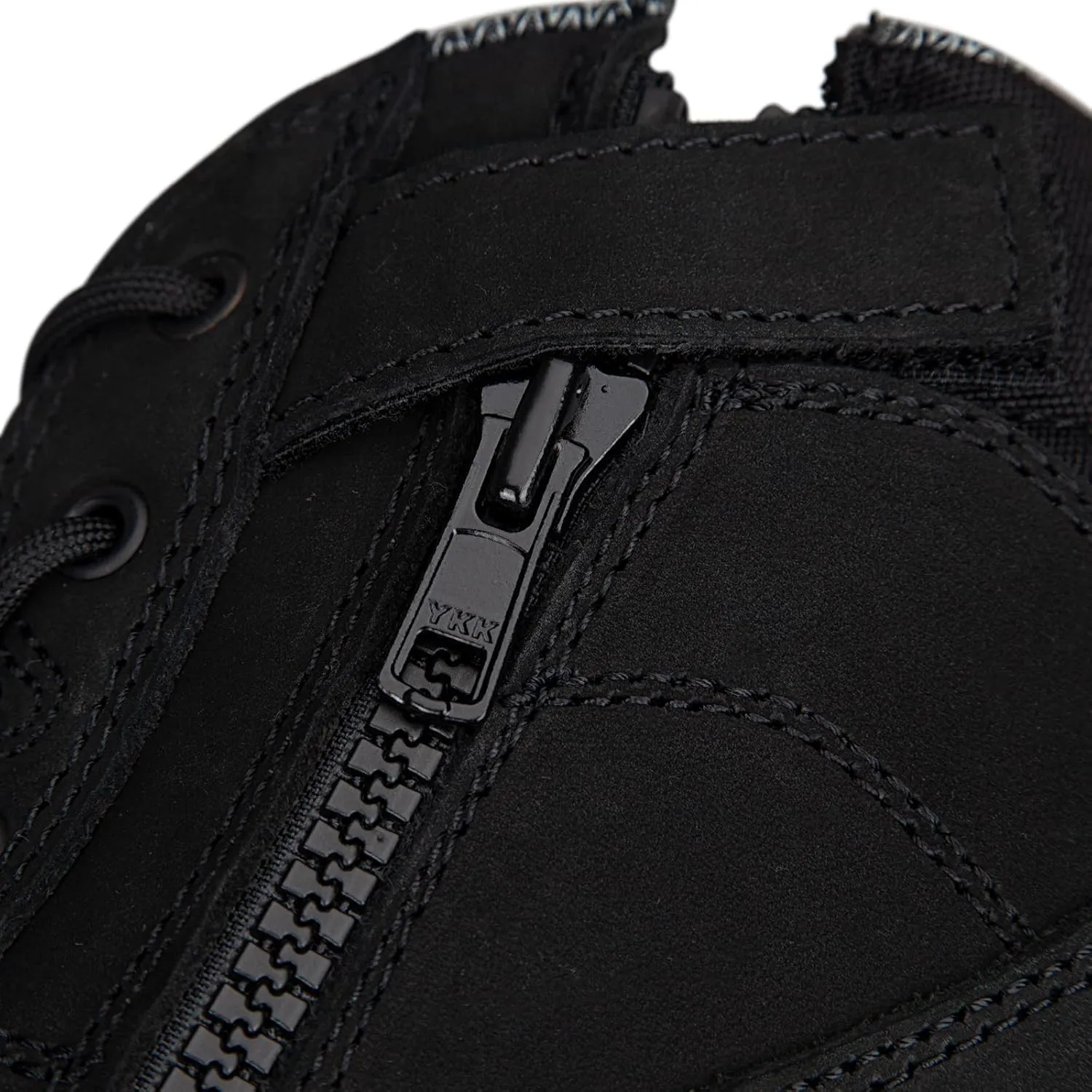Mens Work Boots, Nubuck Leather Steel Toes Safety Footwear, Slip Resistent YKK Zipper Protective Shoes, 6 inch, Anti-Puncturing, Anti-Static, Lightweight (AT801-2, Black)