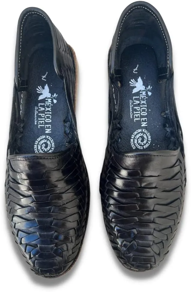Mexico en la Piel Leather Shoes for Mens, Pull on Comfortable Loafers
