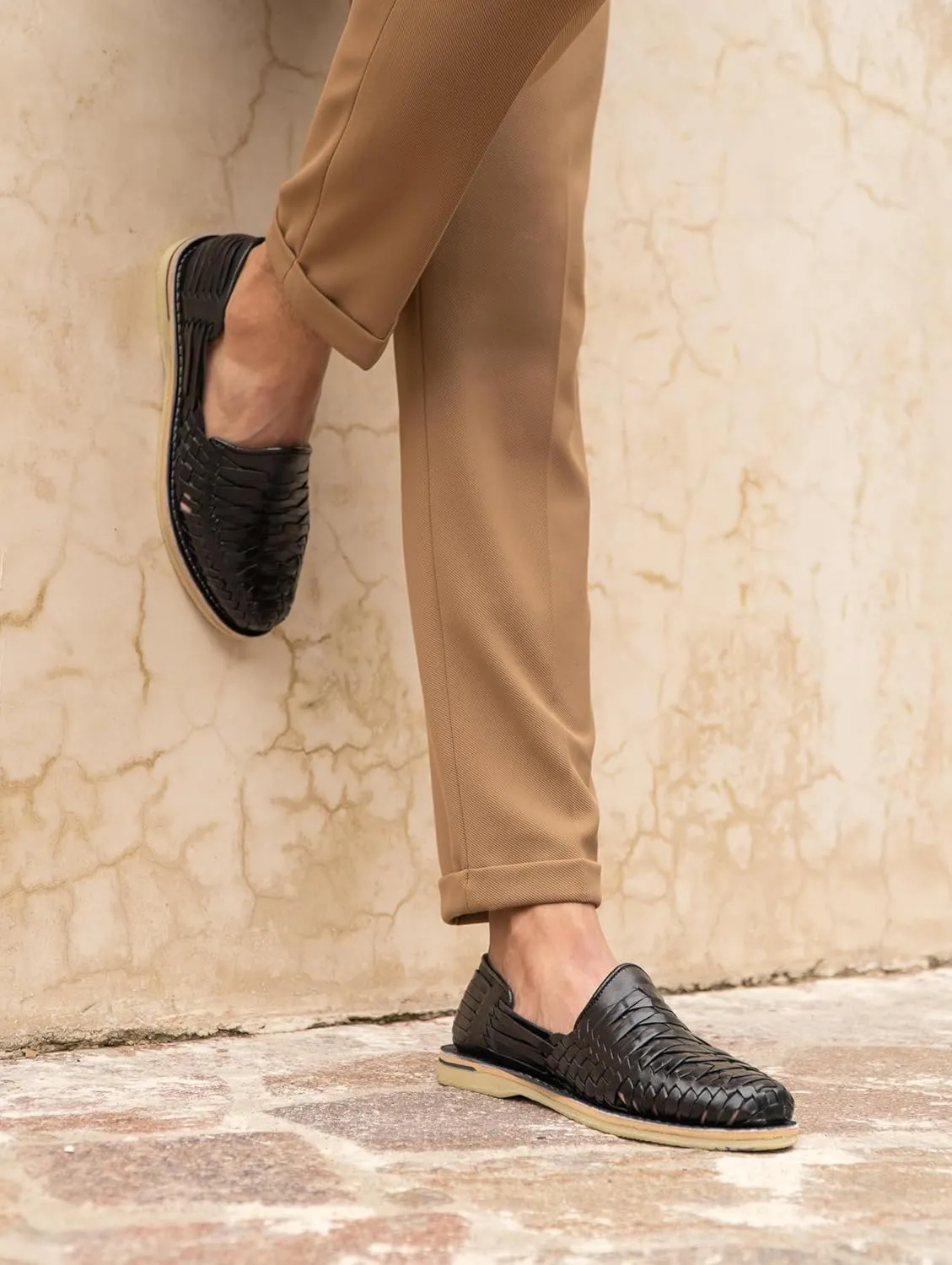 Mexico en la Piel Leather Shoes for Mens, Pull on Comfortable Loafers