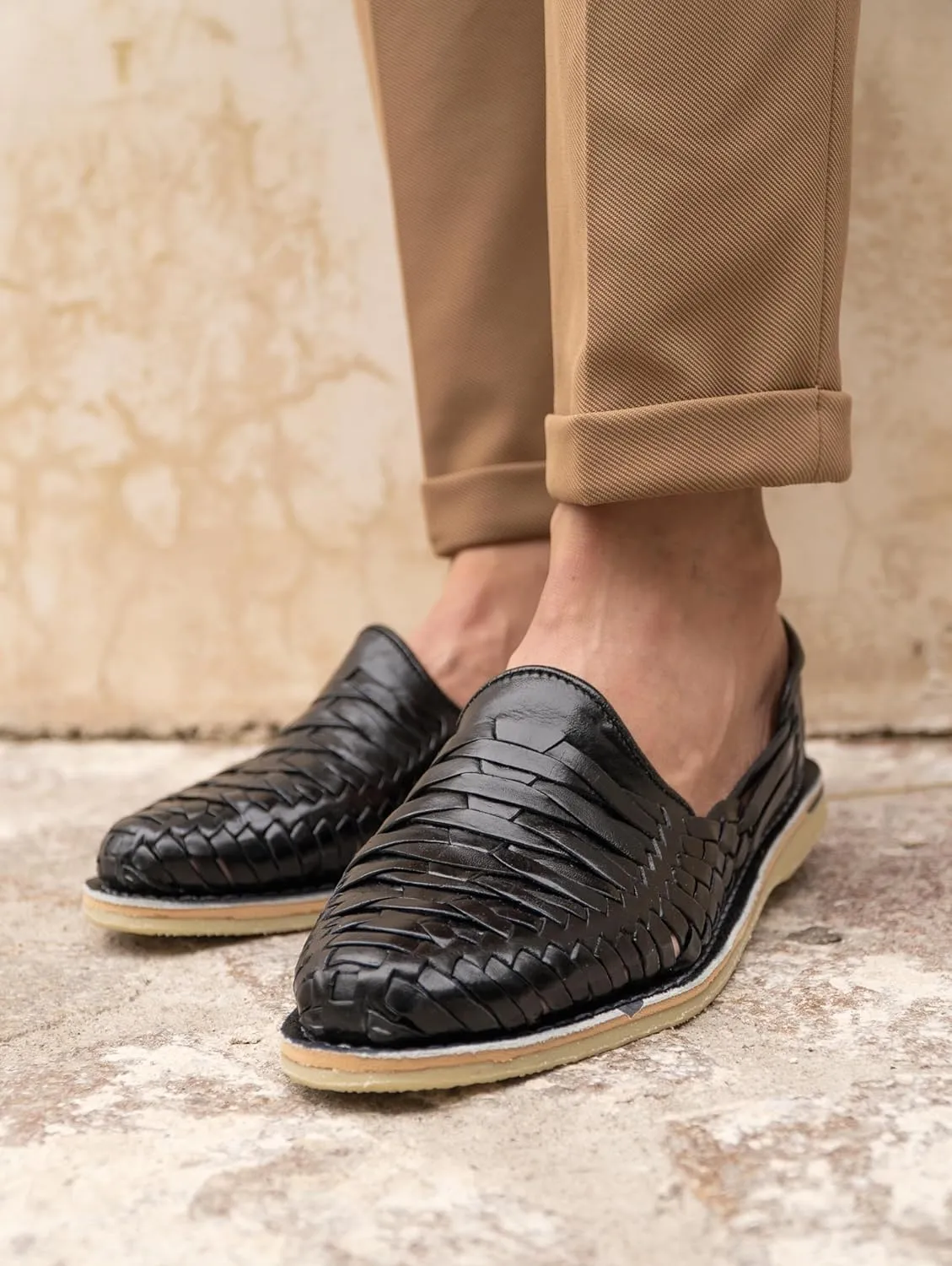 Mexico en la Piel Leather Shoes for Mens, Pull on Comfortable Loafers