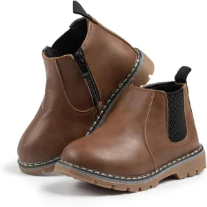 Miamooi Toddler Girls Boys Combat Ankle Boots Little Kid Waterproof Outdoor Chelsea Fall Booties Leather Comfort Shoes (Toddler/Little Kid)
