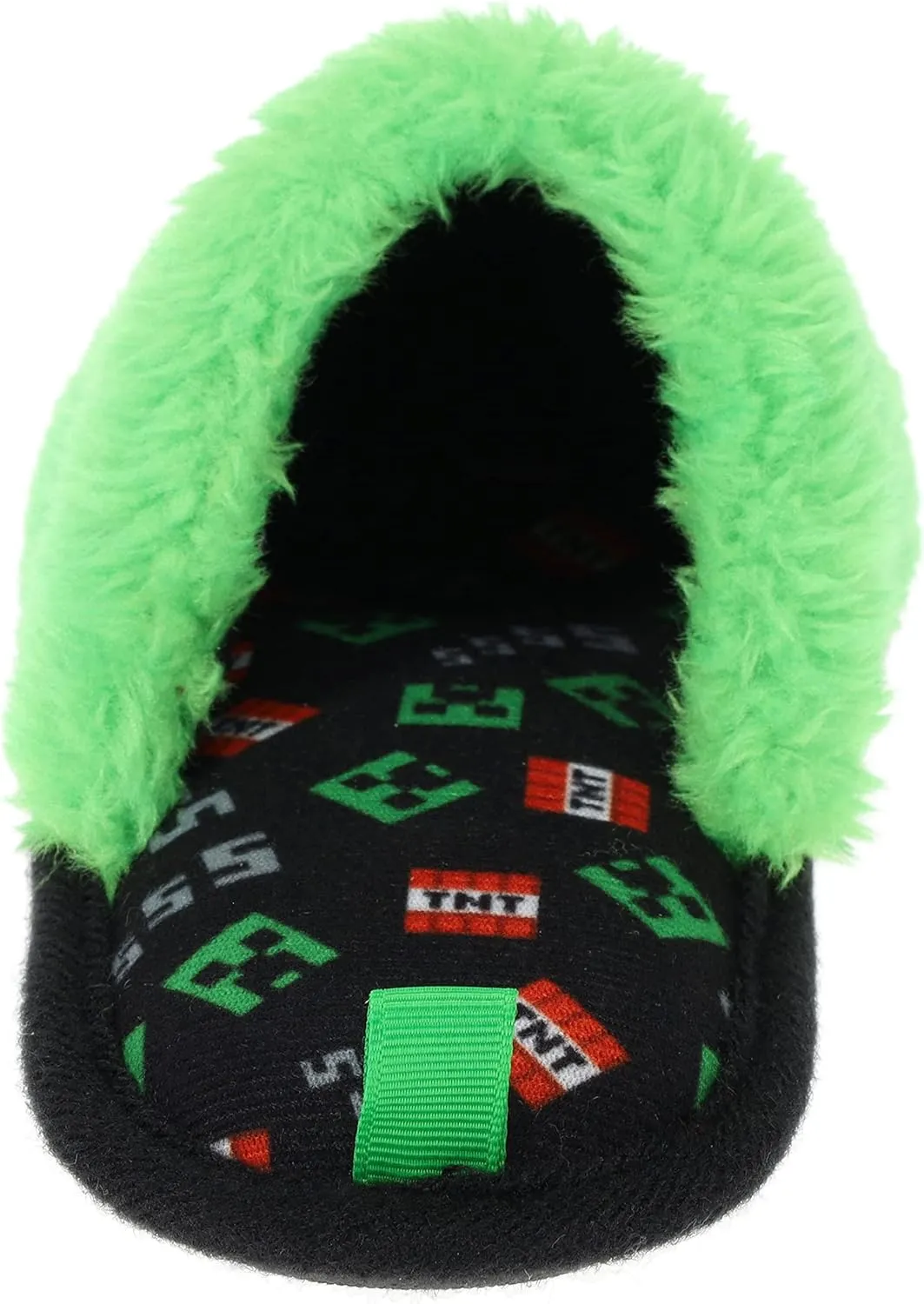 Minecraft Official Slippers Unisex Fuzzy Creeper Sandals, Padded, Soft, Warm