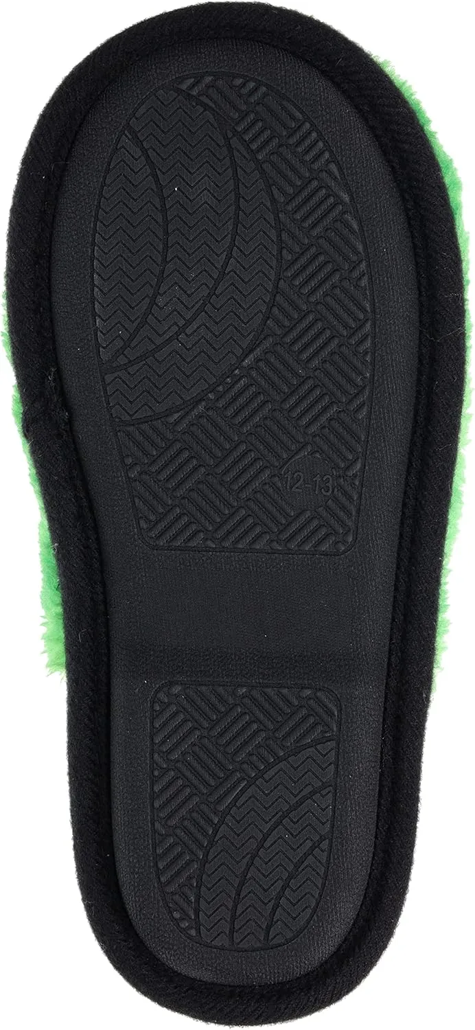 Minecraft Official Slippers Unisex Fuzzy Creeper Sandals, Padded, Soft, Warm