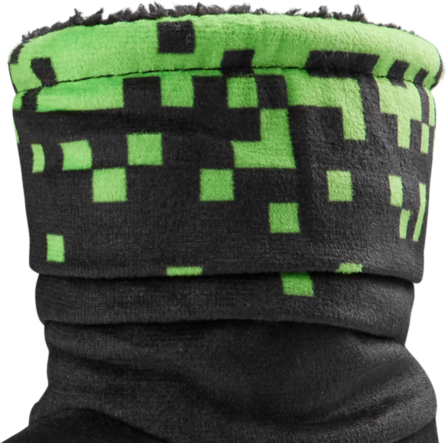 Minecraft Slipper Boots for Boys - Warm Kids Slippers Size 11-7 Non-Slip House Shoes - Gamer Gifts for Boys