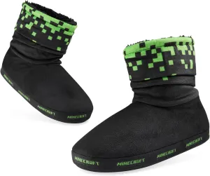 Minecraft Slipper Boots for Boys - Warm Kids Slippers Size 11-7 Non-Slip House Shoes - Gamer Gifts for Boys