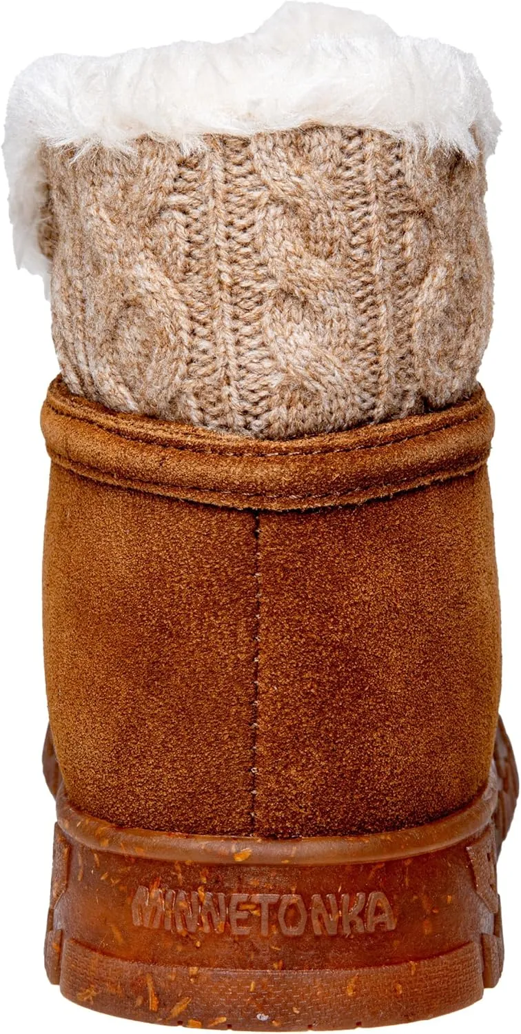 Minnetonka Norean – Indoor/Outdoor Slipper Booties for Women with Hard Sole Design and Soft Pile Lining