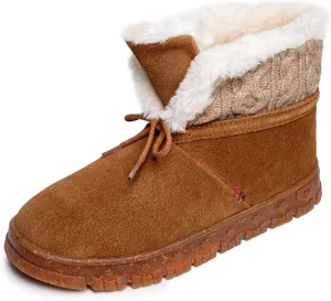 Minnetonka Norean – Indoor/Outdoor Slipper Booties for Women with Hard Sole Design and Soft Pile Lining