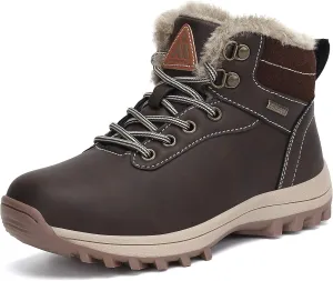 Mishansha Boy's Girl's Winter Snow Boots Waterproof Kids Hiking Boots Cold Weather Outdoor Fur Lined Warm Walking Boot Shoes