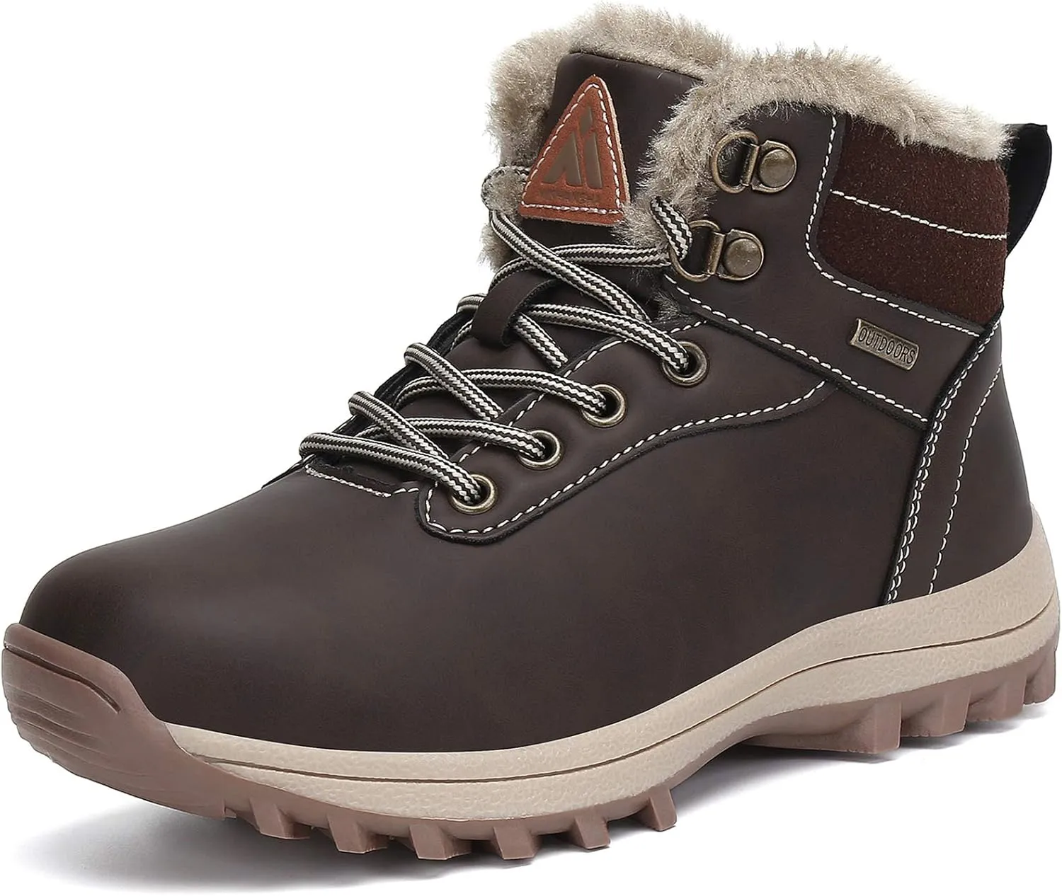 Mishansha Boy's Girl's Winter Snow Boots Waterproof Kids Hiking Boots Cold Weather Outdoor Fur Lined Warm Walking Boot Shoes