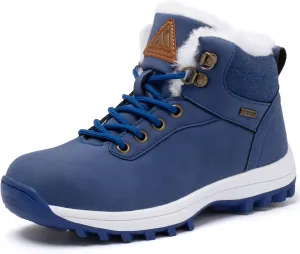 Mishansha Boy's Girl's Winter Snow Boots Waterproof Kids Hiking Boots Cold Weather Outdoor Fur Lined Warm Walking Boot Shoes