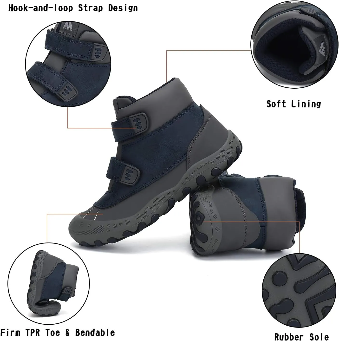 Mishansha Kids Hiking Boots Toddler Girls Boys Hiking Shoes Water-Resistant Anti-Collision Non-Slip Athletic Outdoor Trekking Boots