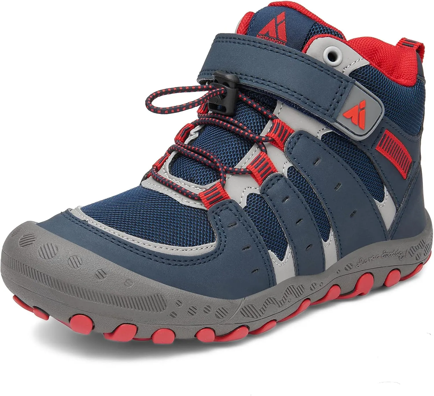 Mishansha Unisex-Child Outdoor Ankle Hiking Boots Boys Girls Trekking Walking Shoes with Hook and Loop