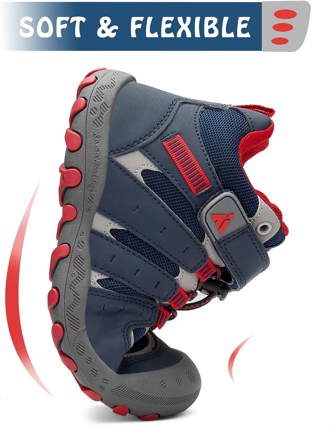 Mishansha Unisex-Child Outdoor Ankle Hiking Boots Boys Girls Trekking Walking Shoes with Hook and Loop