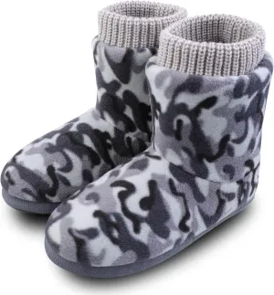MIXIN Women's Comfort Warm Faux Fleece Fuzzy Ankle Bootie Slippers Plush Lining Slip-on House Shoes Anti-Slip Sole Indoor/Outdoor
