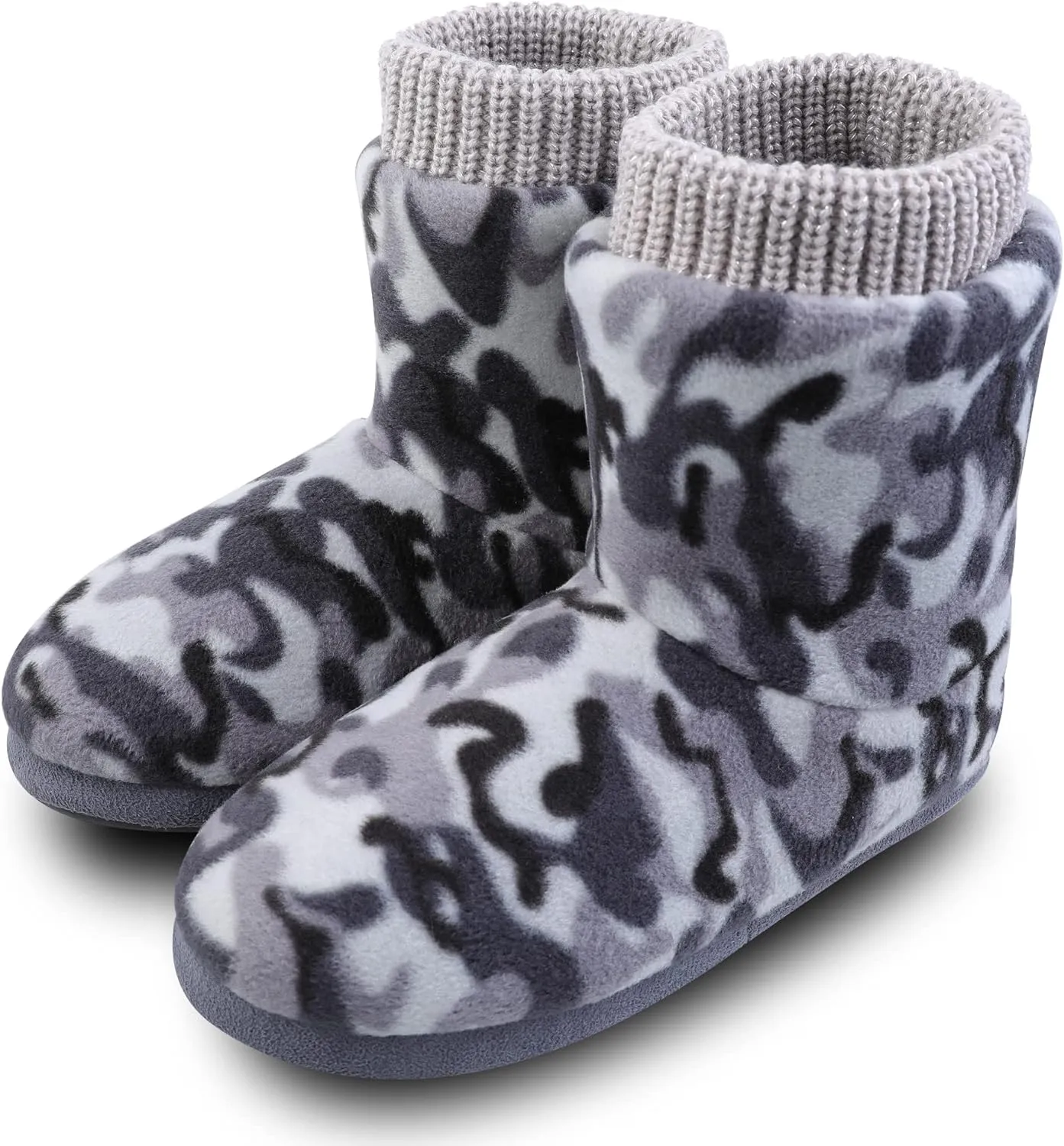 MIXIN Women's Comfort Warm Faux Fleece Fuzzy Ankle Bootie Slippers Plush Lining Slip-on House Shoes Anti-Slip Sole Indoor/Outdoor