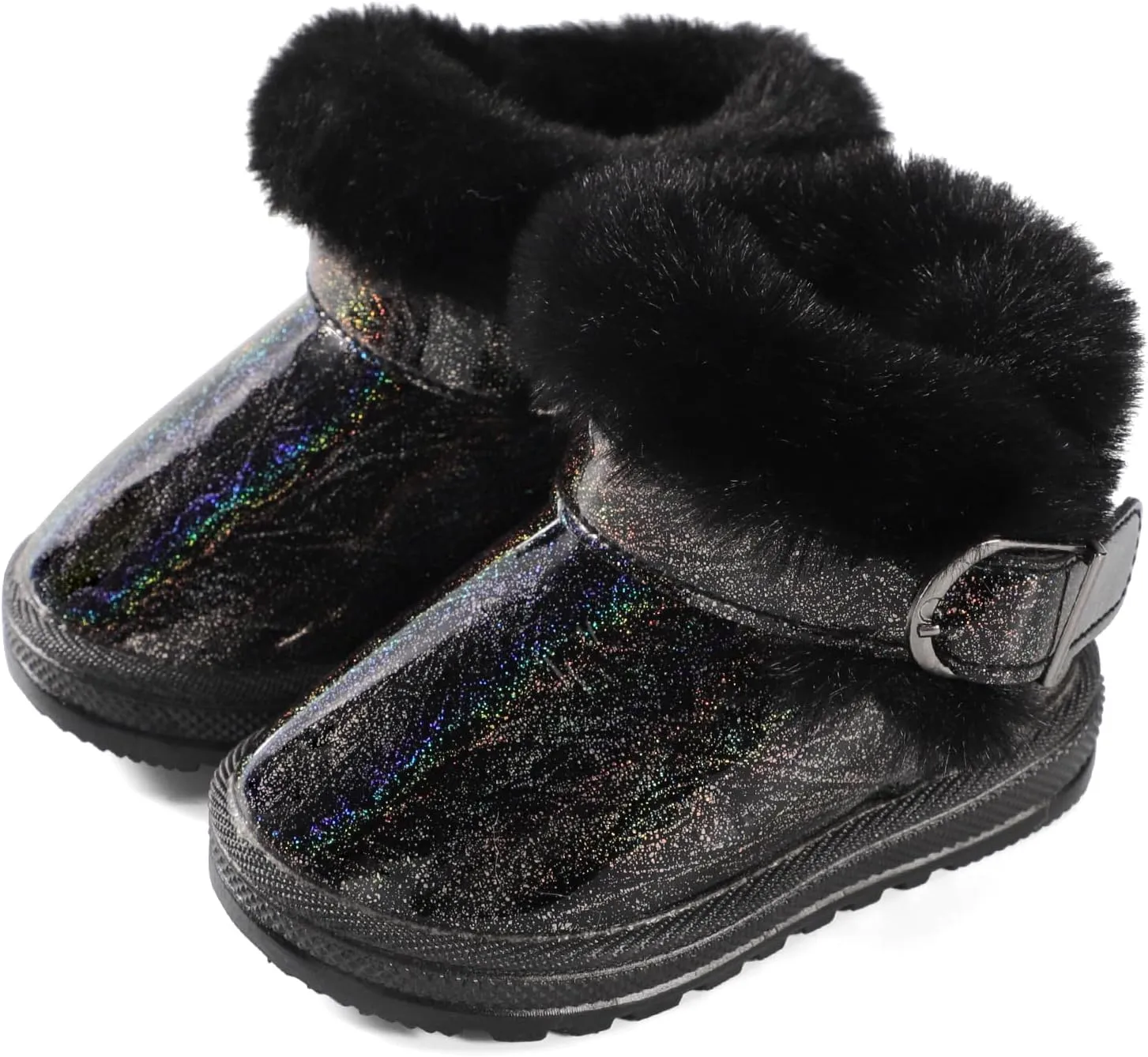 MK MATT KEELY Winter Boots for Toddler Boots for boys Soft Warm Fur Snow Boots For Girl Plush Black Snow Boots