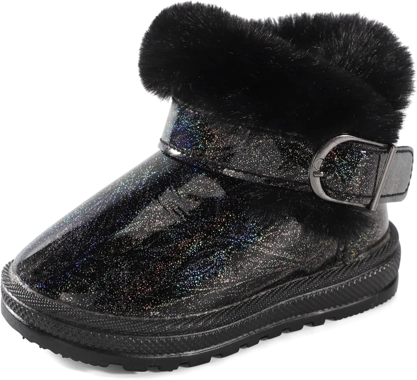 MK MATT KEELY Winter Boots for Toddler Boots for boys Soft Warm Fur Snow Boots For Girl Plush Black Snow Boots