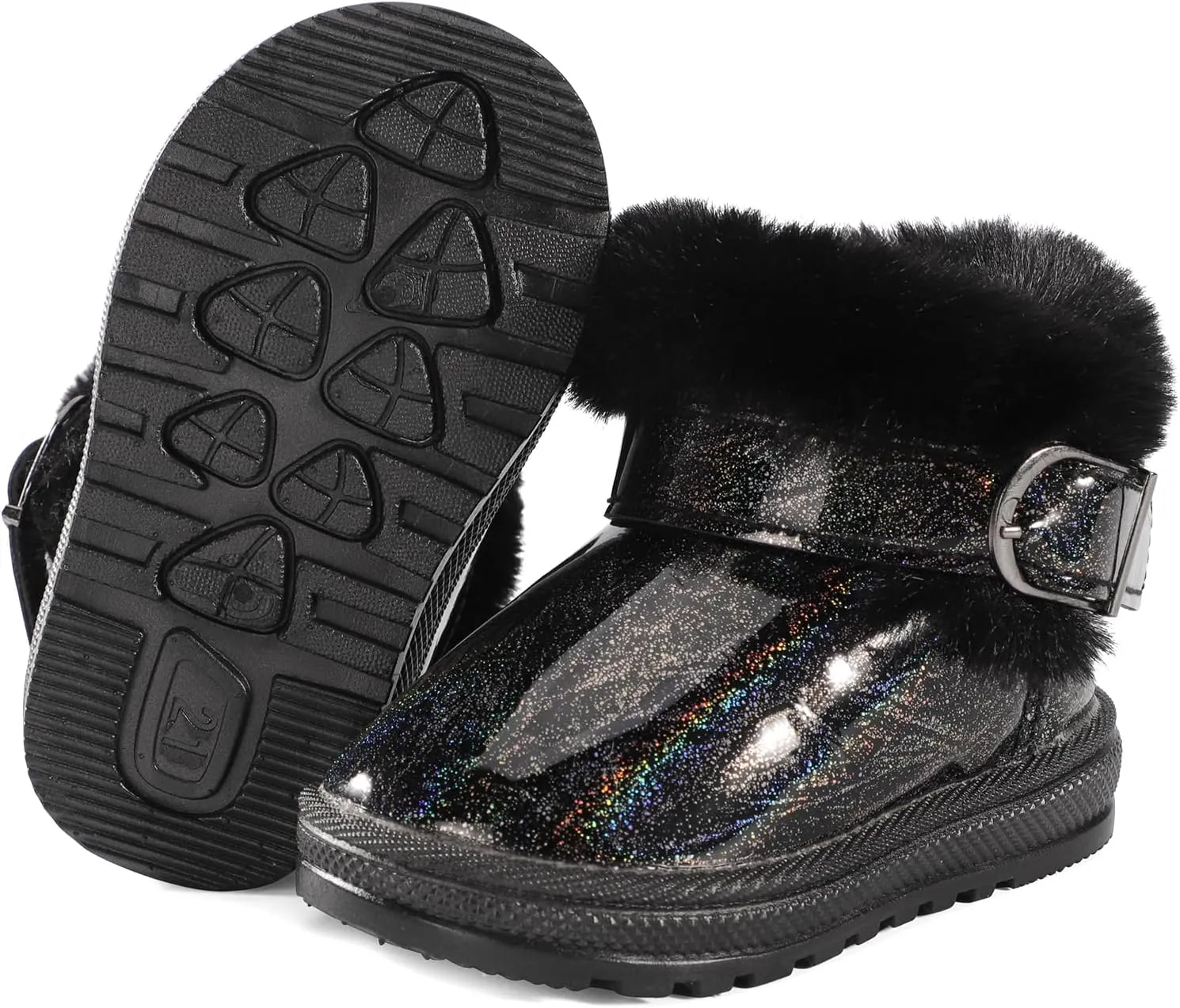 MK MATT KEELY Winter Boots for Toddler Boots for boys Soft Warm Fur Snow Boots For Girl Plush Black Snow Boots
