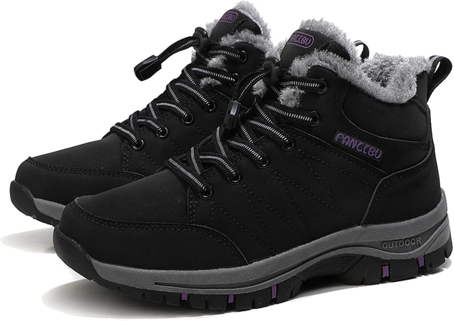 Moodeng Women's Winter Snow Boots Outdoor Hiking Boots Warm Waterproof Ankle Booties for Walking and Anti-Slip