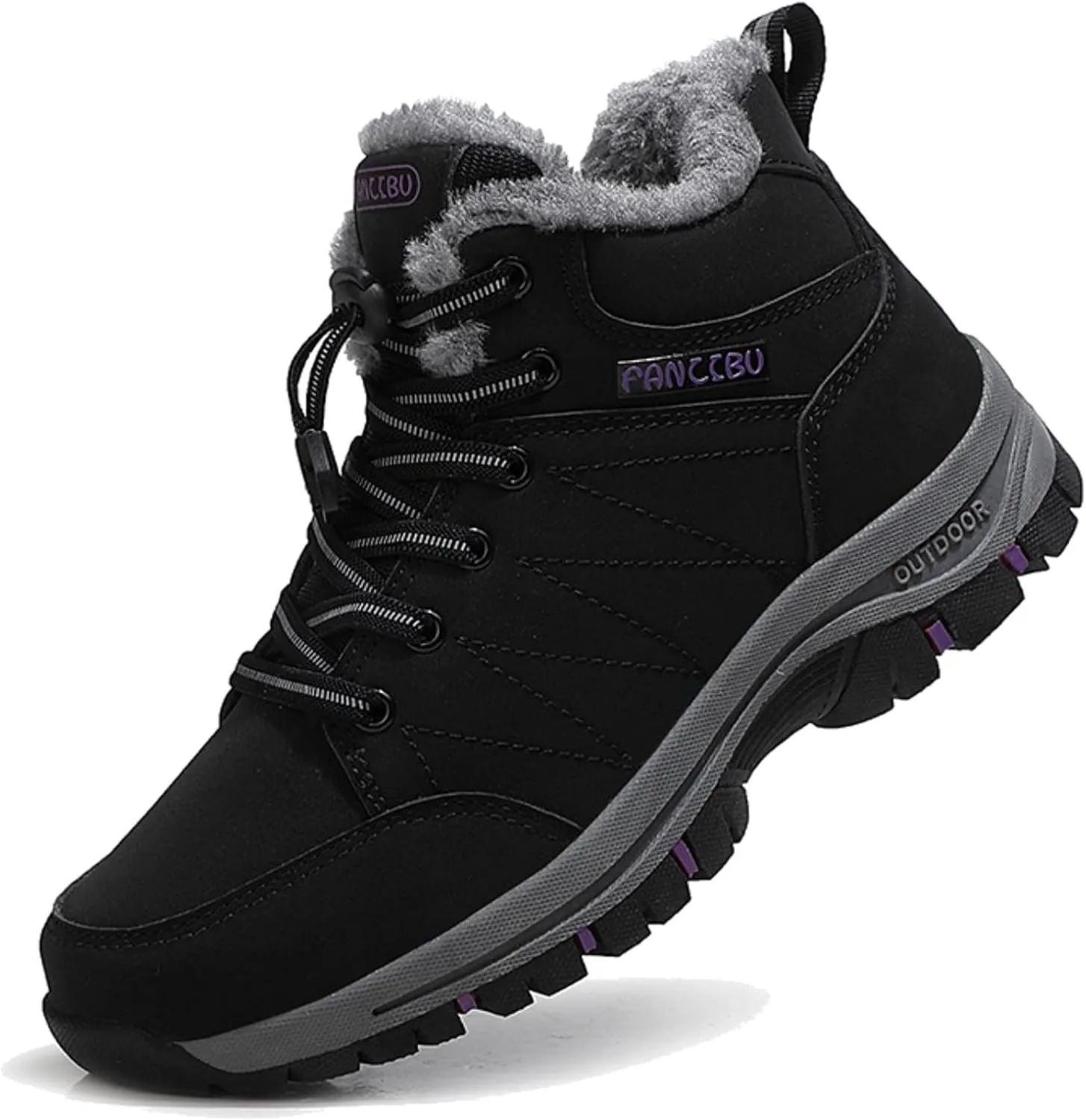 Moodeng Women's Winter Snow Boots Outdoor Hiking Boots Warm Waterproof Ankle Booties for Walking and Anti-Slip