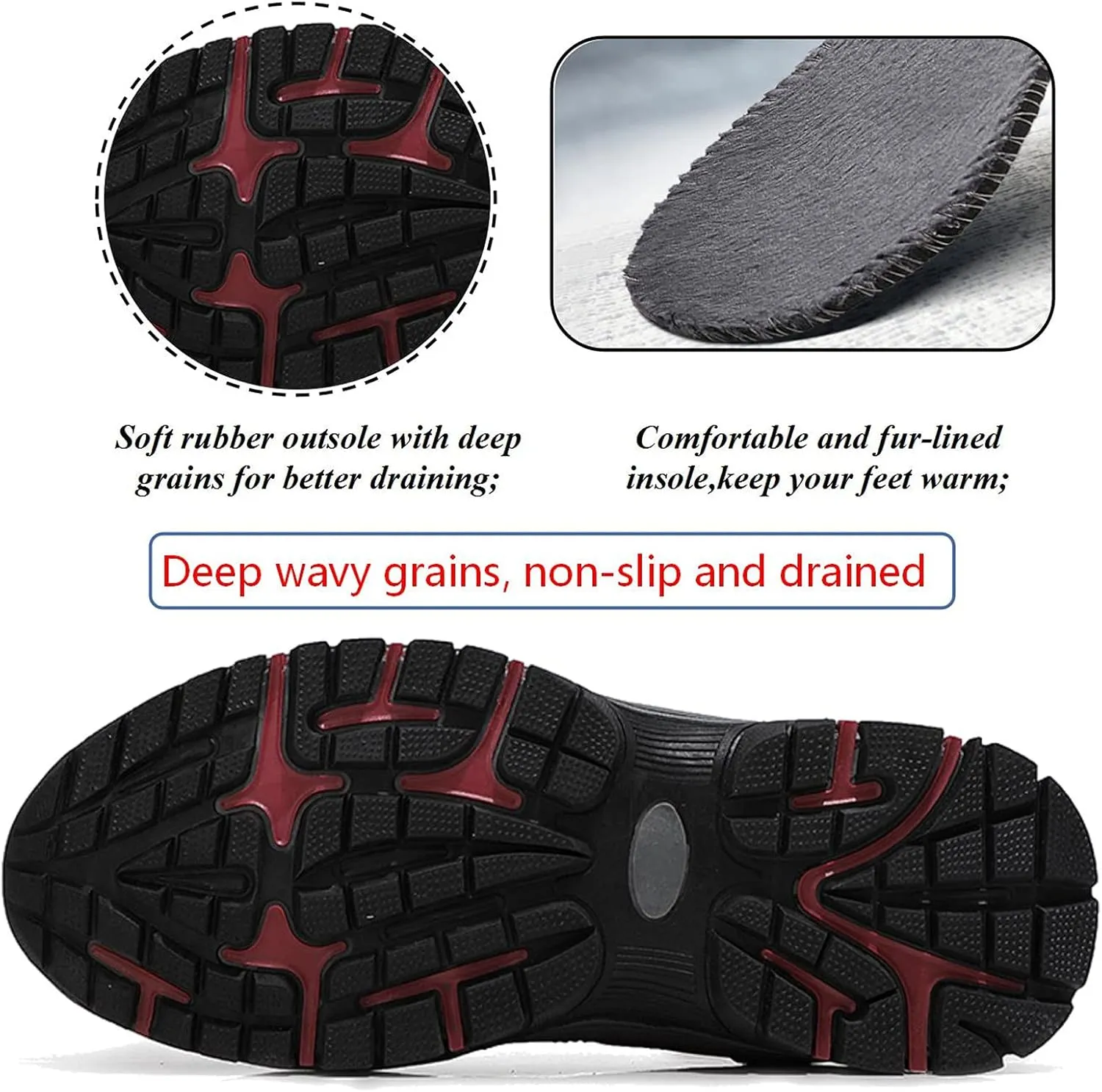 Moodeng Women's Winter Snow Boots Outdoor Hiking Boots Warm Waterproof Ankle Booties for Walking and Anti-Slip