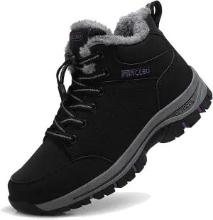 Moodeng Women's Winter Snow Boots Outdoor Hiking Boots Warm Waterproof Ankle Booties for Walking and Anti-Slip
