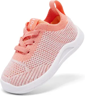 MORENDL Toddler Sneakers Baby Non-Slip Lightweight Breathable Barefoot Shoes Infant Tennis Walking Shoes