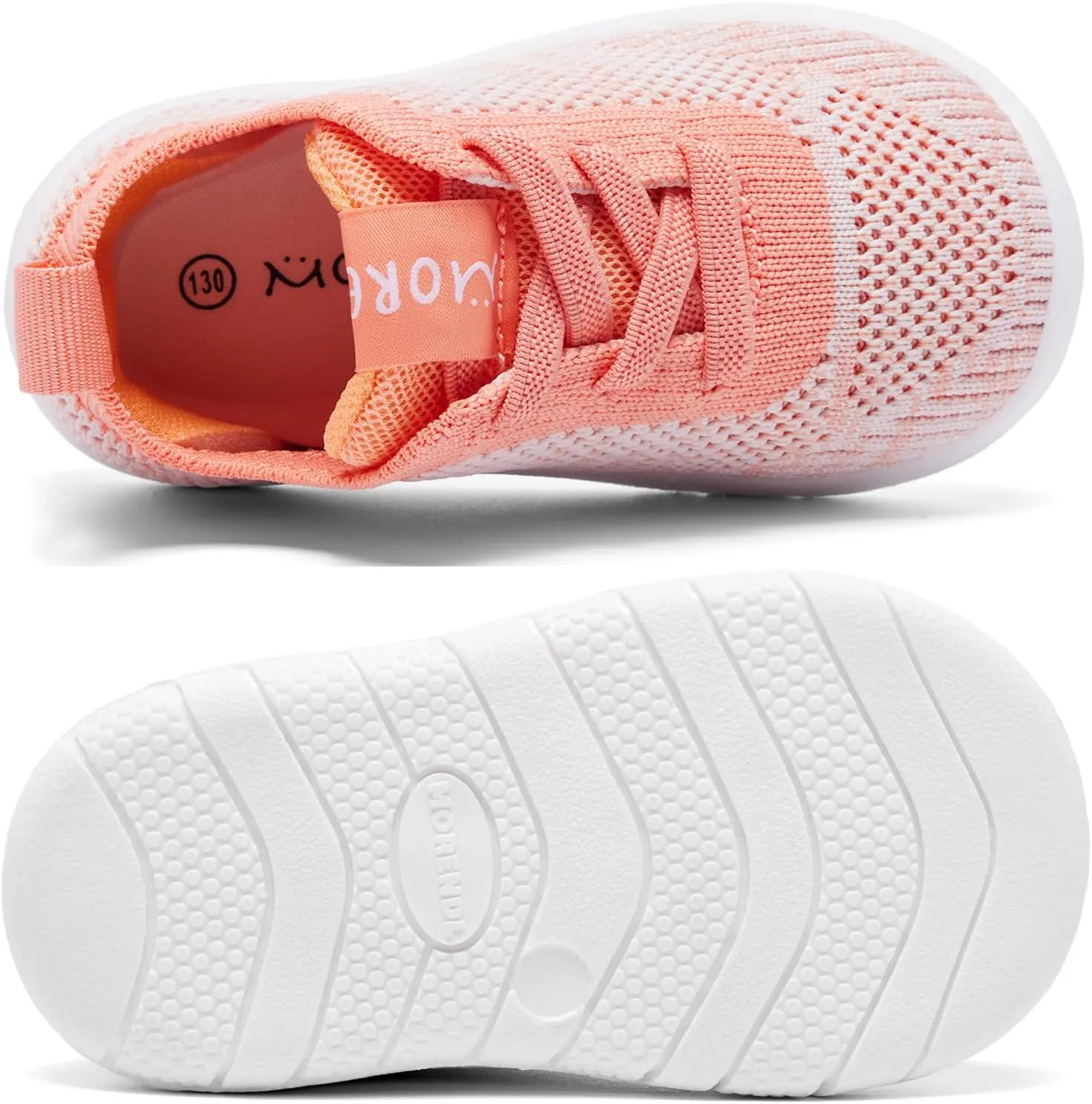 MORENDL Toddler Sneakers Baby Non-Slip Lightweight Breathable Barefoot Shoes Infant Tennis Walking Shoes