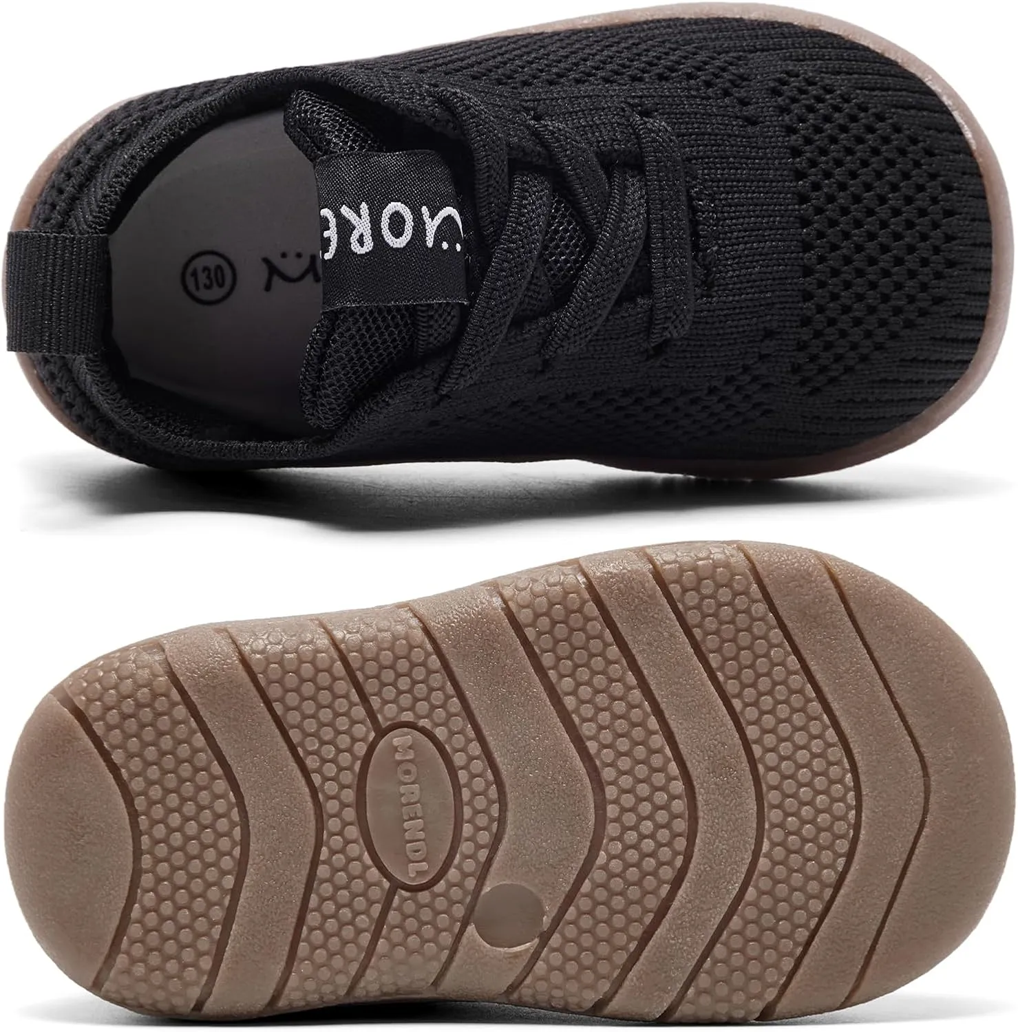 MORENDL Toddler Sneakers Baby Non-Slip Lightweight Breathable Barefoot Shoes Infant Tennis Walking Shoes
