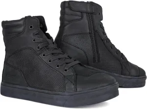 Motorcycle Boots Leather Breathable Street Riding Shoes with Ankle Support and Side Zipper