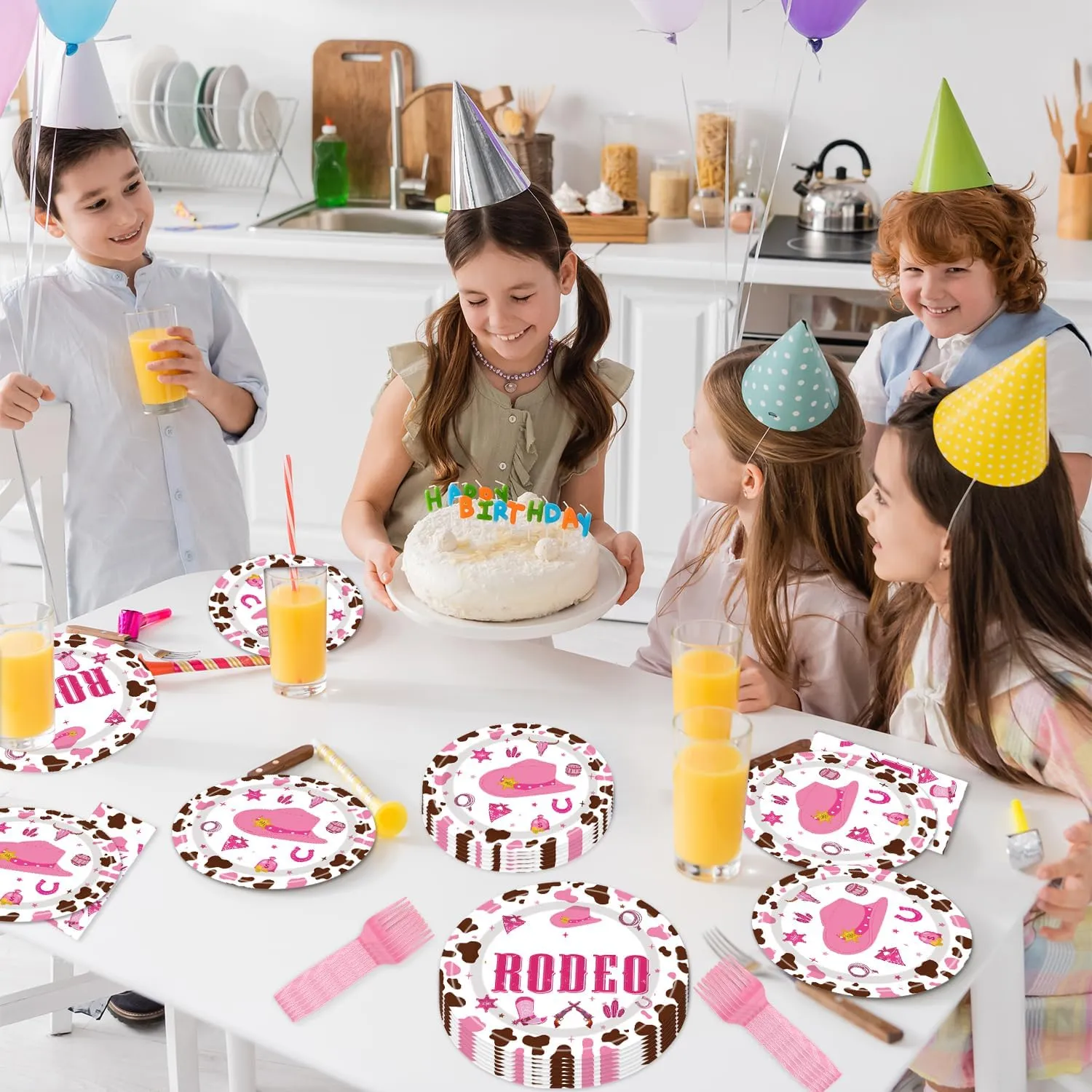 My First Rodeo Plates and Napkins Party Supplies 96PCS 1st Cowgirl Birthday Party Decorations Western Cowgirl Rodeo Disposable Tableware Set Serve 24 Guests