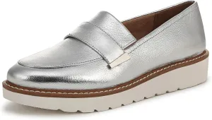 Naturalizer Womens Adiline Loafer Silver Metallic Leather 9 M