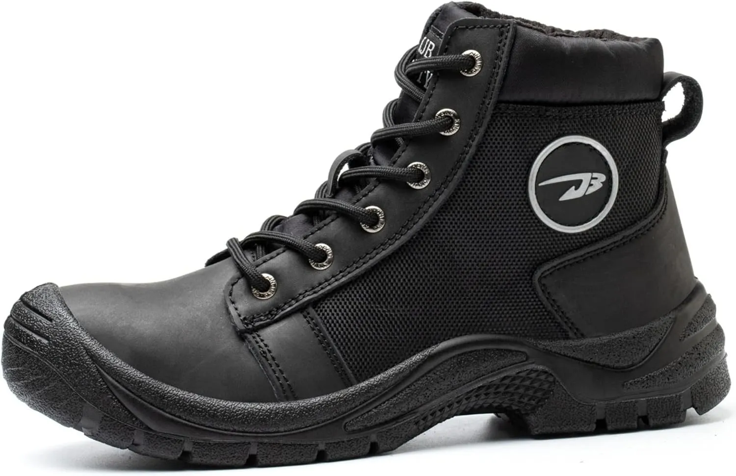 NBUUNBU Steel Toe Work Boots for Men Safety Work Shoes Slip Resistant Abrasion Resistance Leather Insulated Indestructible Boots Breathable Construction Footwear